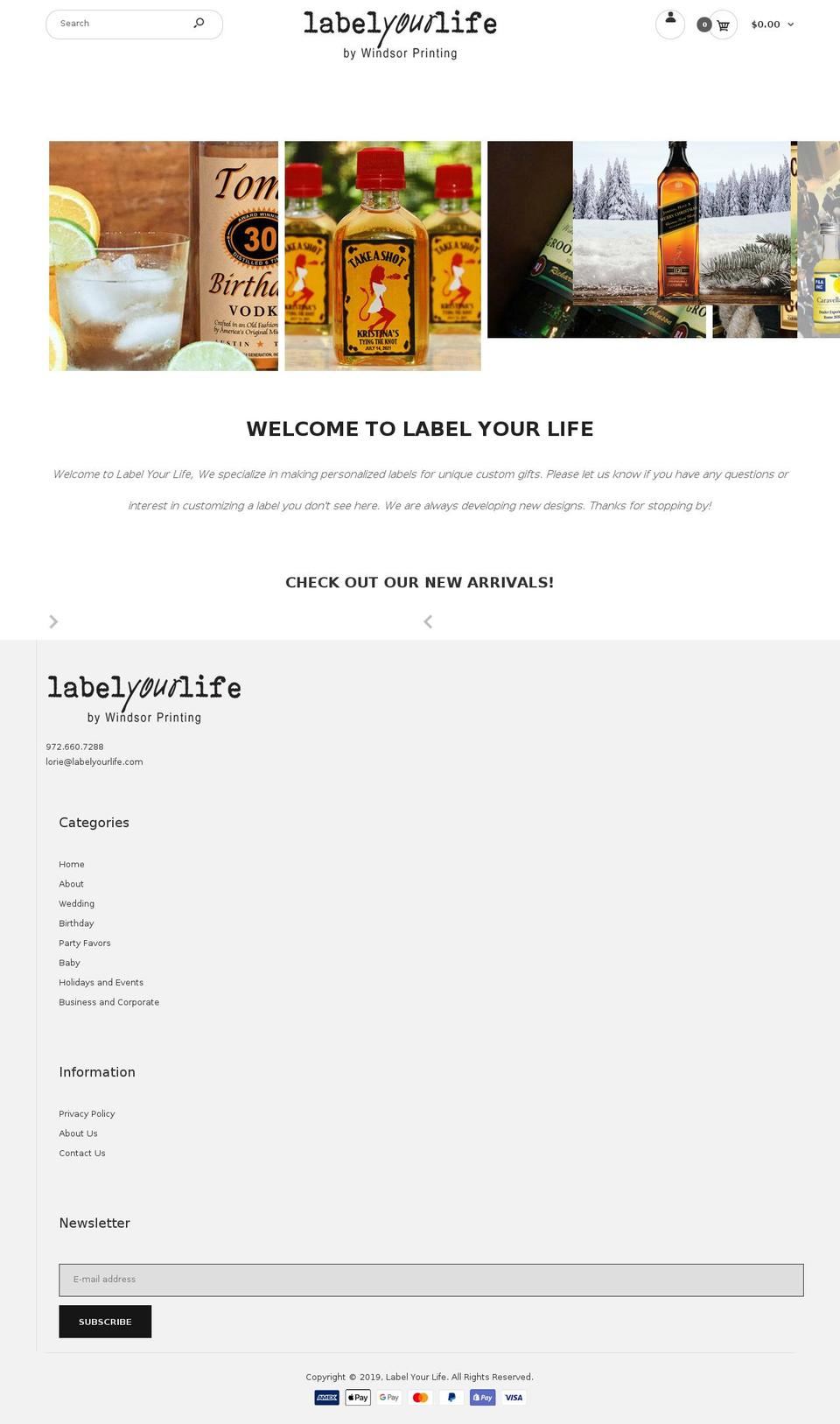 labelyourlife.com shopify website screenshot