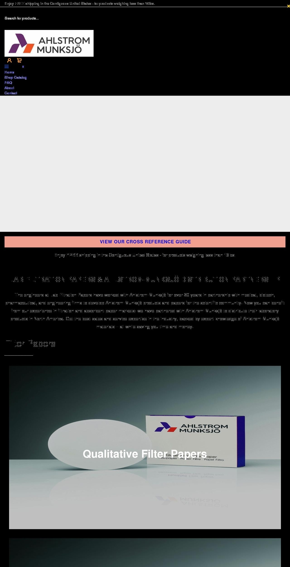 labfiltrationpapers.com shopify website screenshot