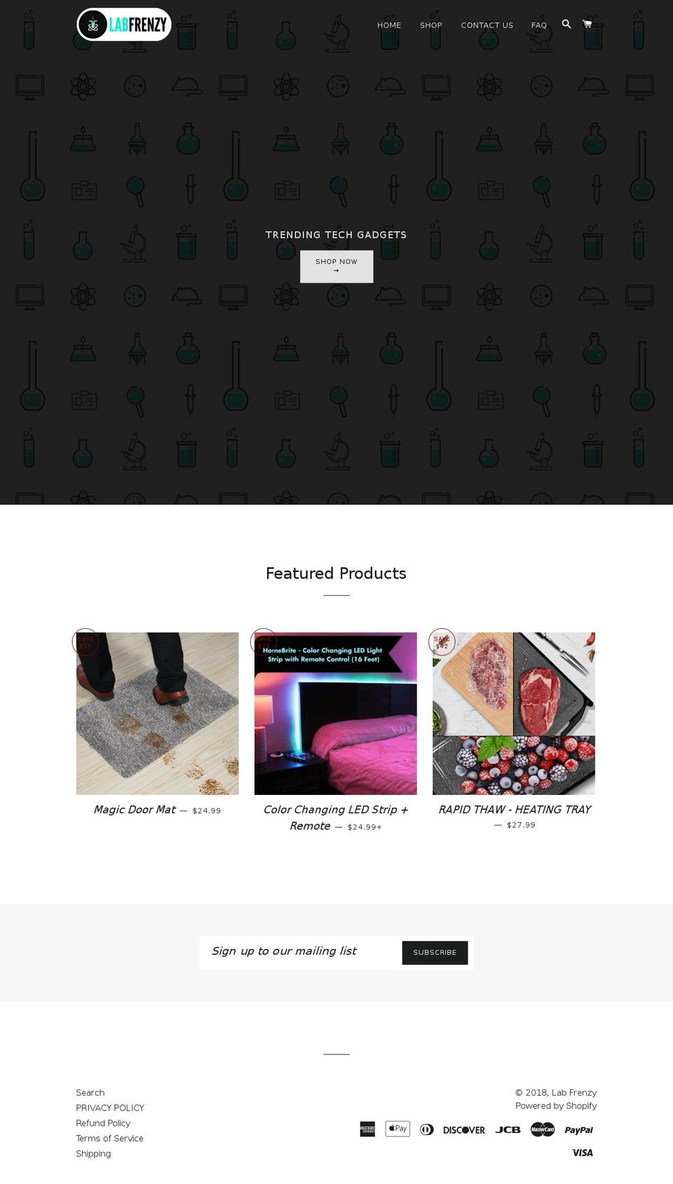 labfrenzy.com — Shopify storefront screenshot