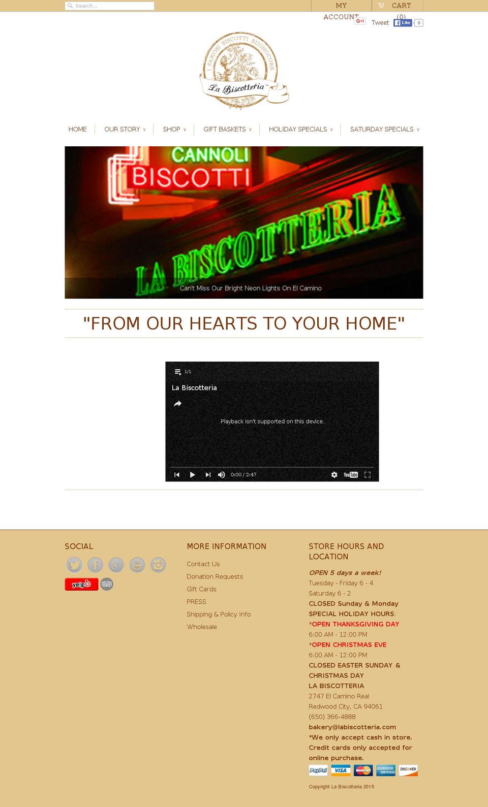 labiscotteria.com shopify website screenshot