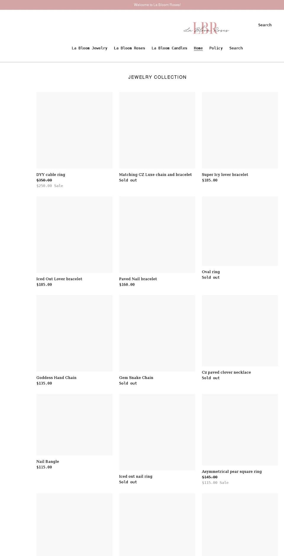 labloomroses.com shopify website screenshot