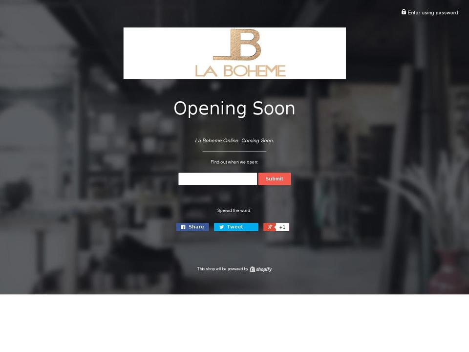labohemeonline.com shopify website screenshot