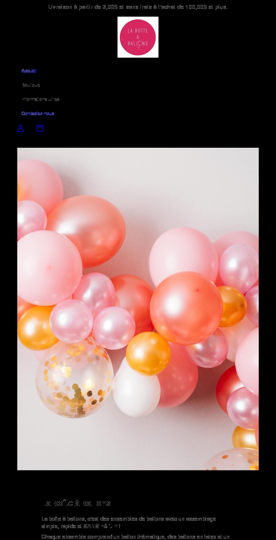 laboiteaballons.com shopify website screenshot