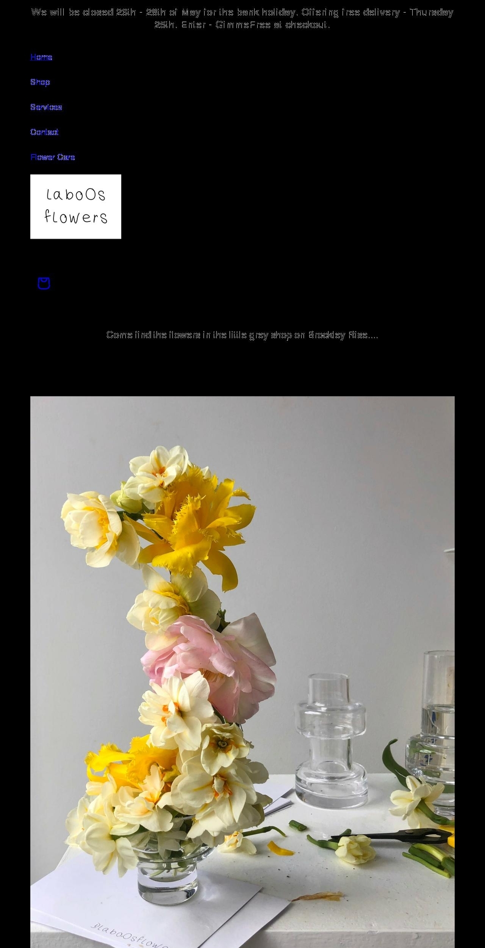 laboosflowers.com shopify website screenshot