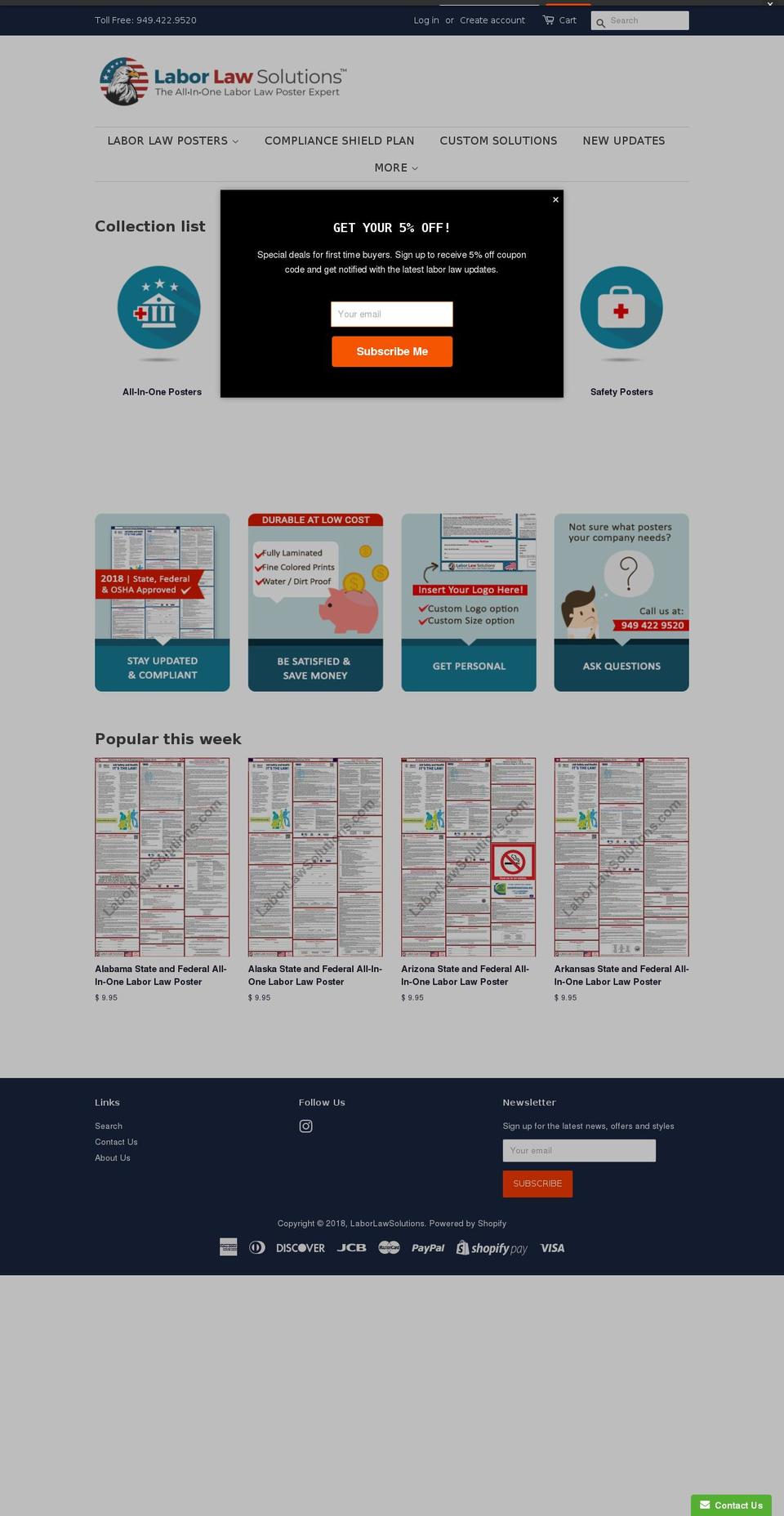 laborlawsolutions.com shopify website screenshot