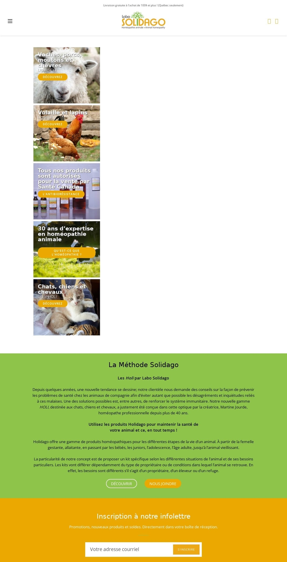 labosolidago.com shopify website screenshot