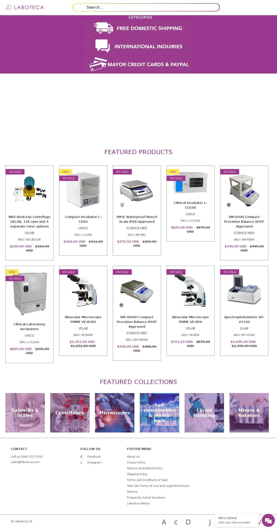 laboteca.com shopify website screenshot