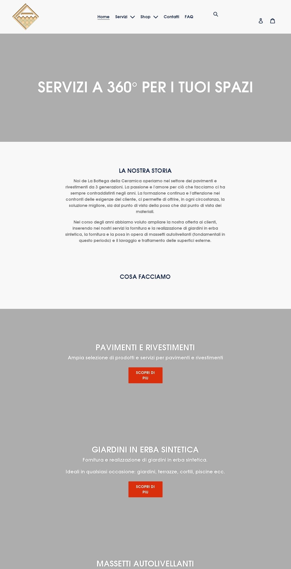 labottegadellaceramica.com shopify website screenshot