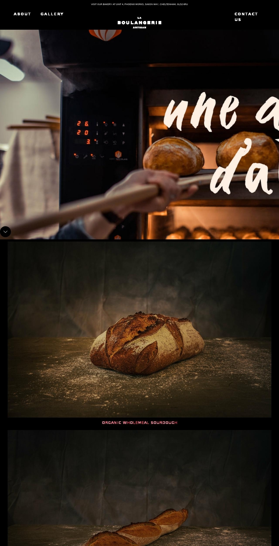 laboulangerieartisan.co.uk shopify website screenshot