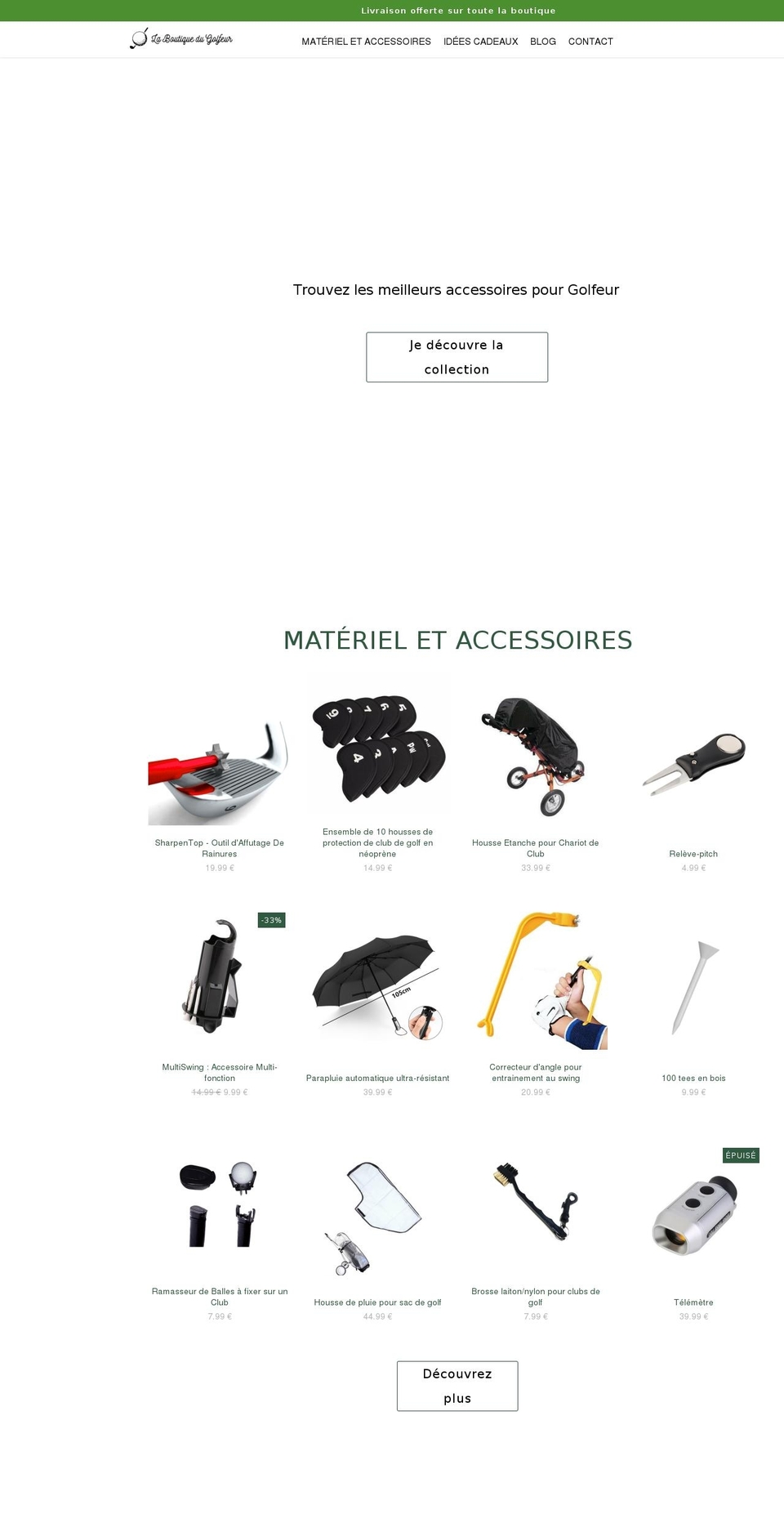 laboutiquedugolfeur.com — Shopify storefront screenshot