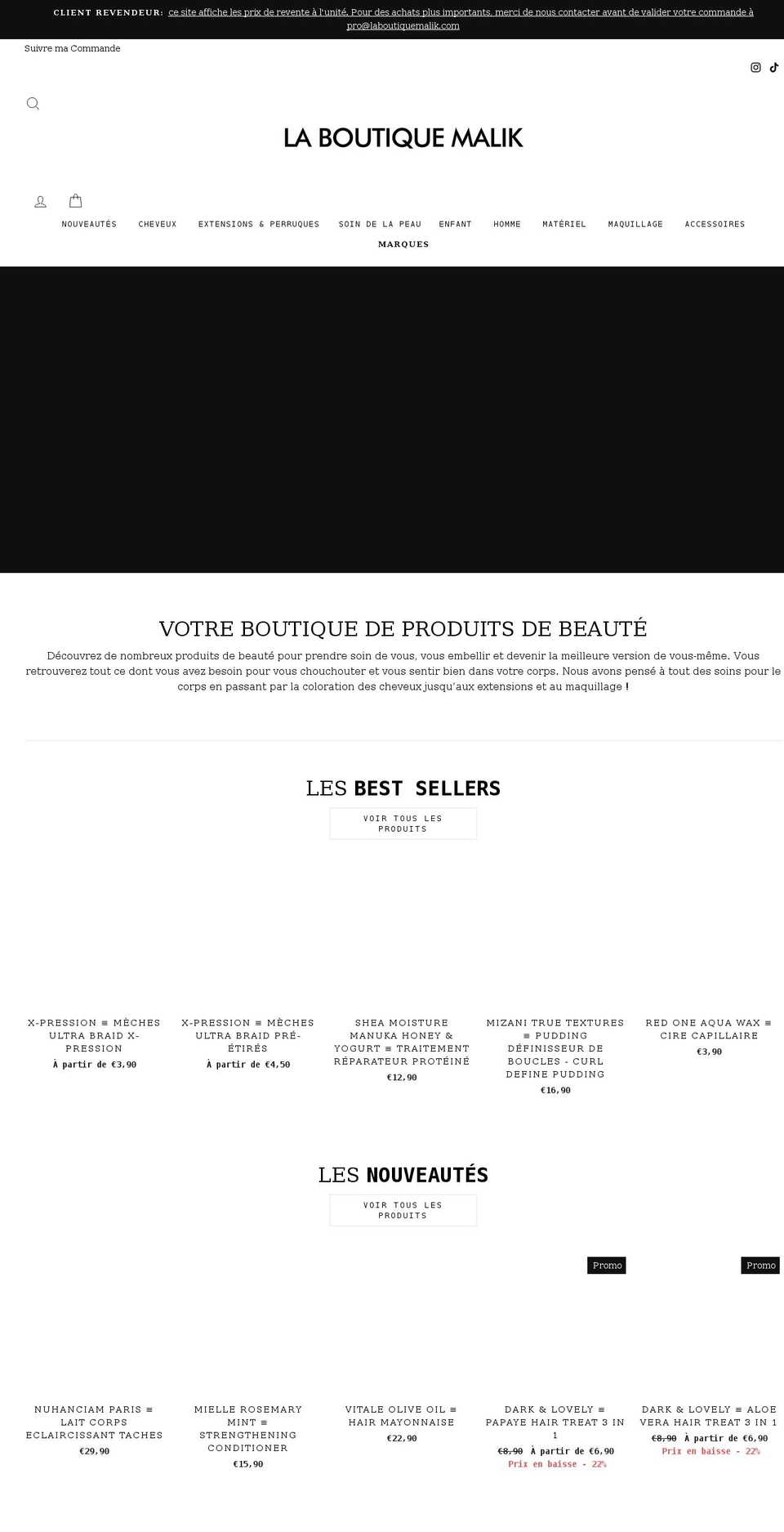 laboutiquemalik.com shopify website screenshot