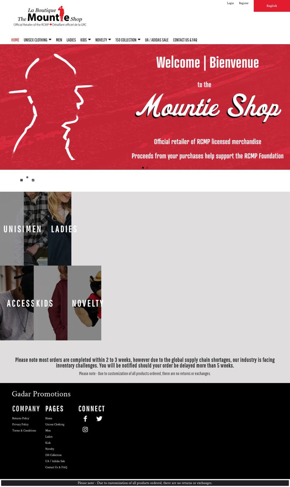 laboutiquemountie.ca shopify website screenshot