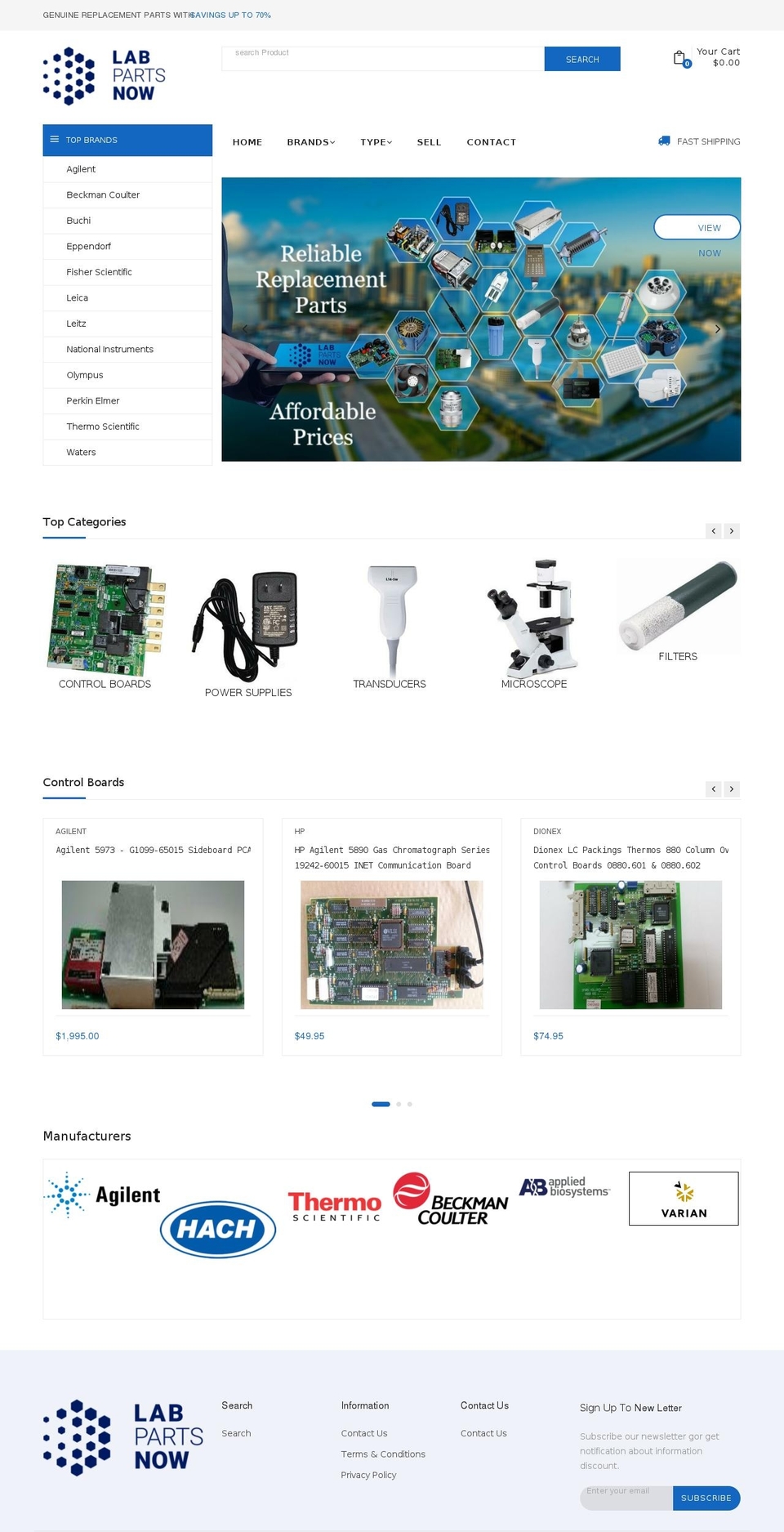 labpartsnow.com — Shopify storefront screenshot