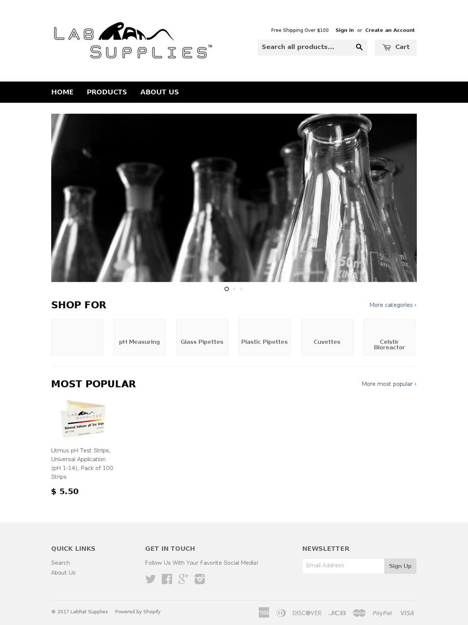labrat-supplies.com shopify website screenshot