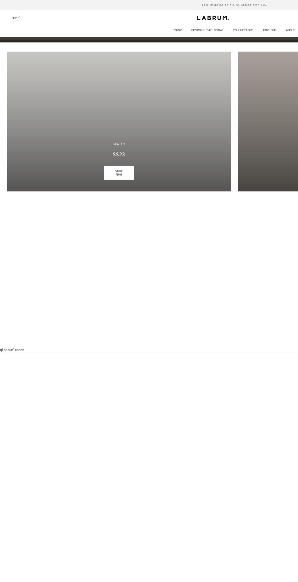 labrumlondon.com shopify website screenshot