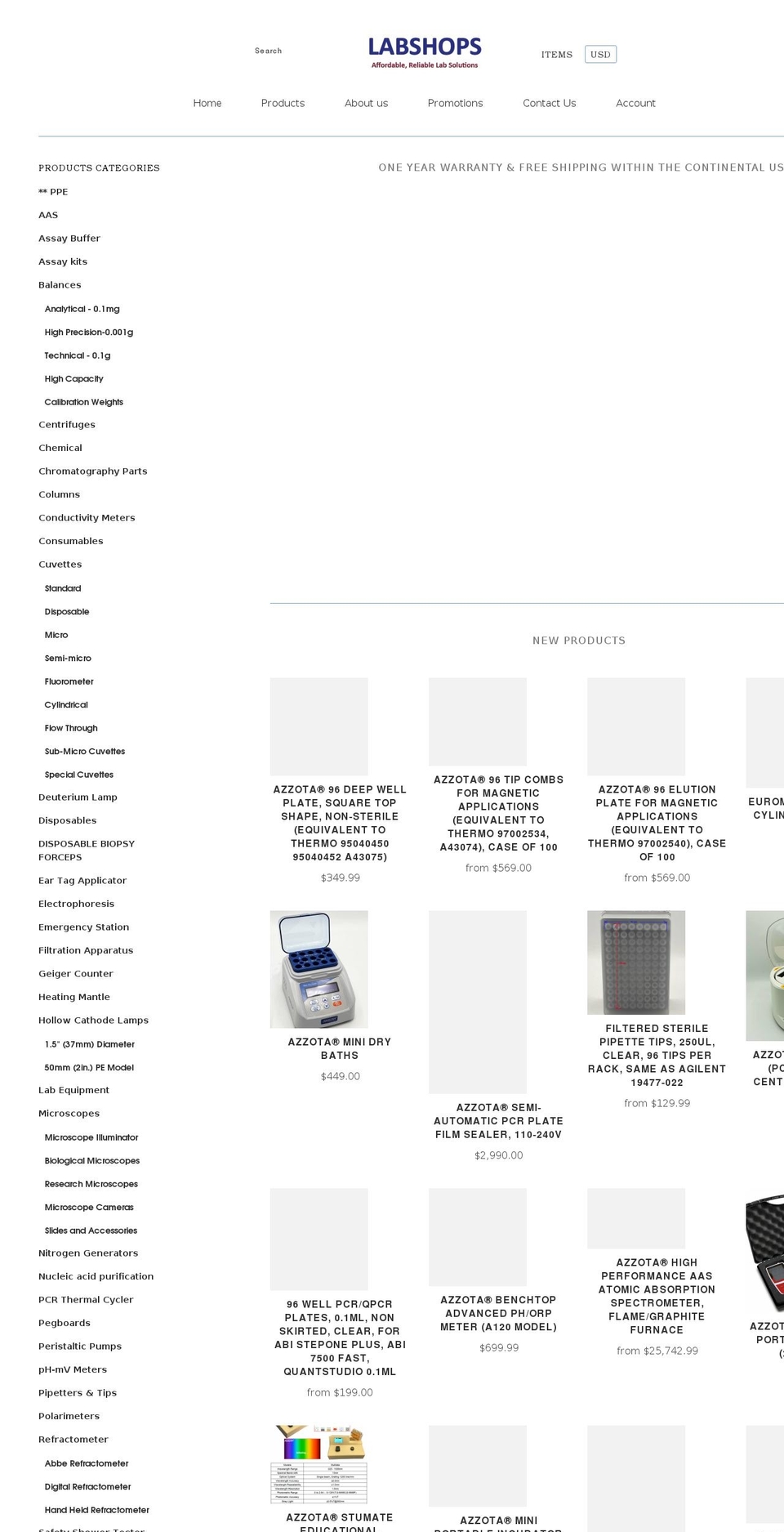 labshops.com shopify website screenshot