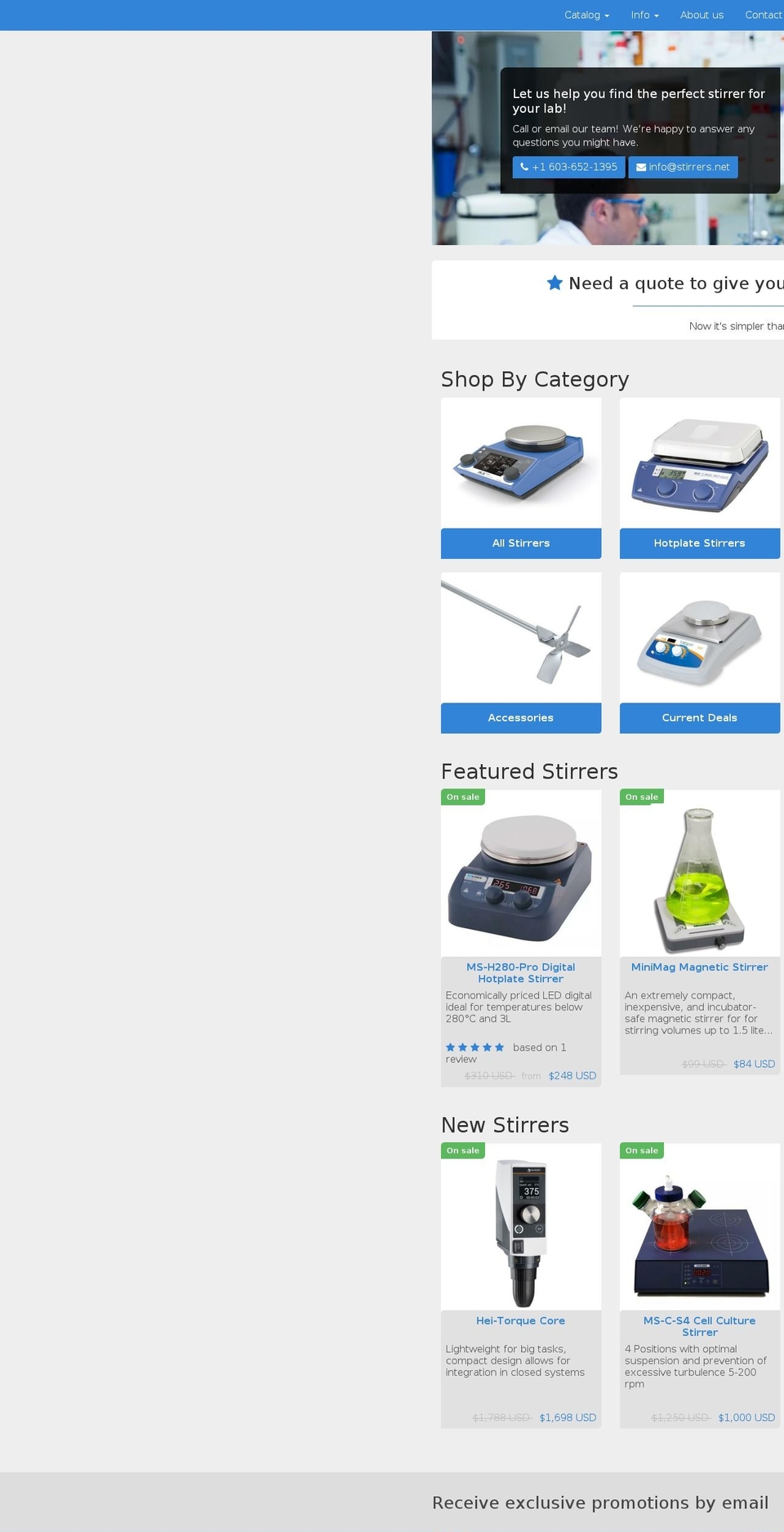 LabSupify BS3 Shopify theme site example labstirrer.net