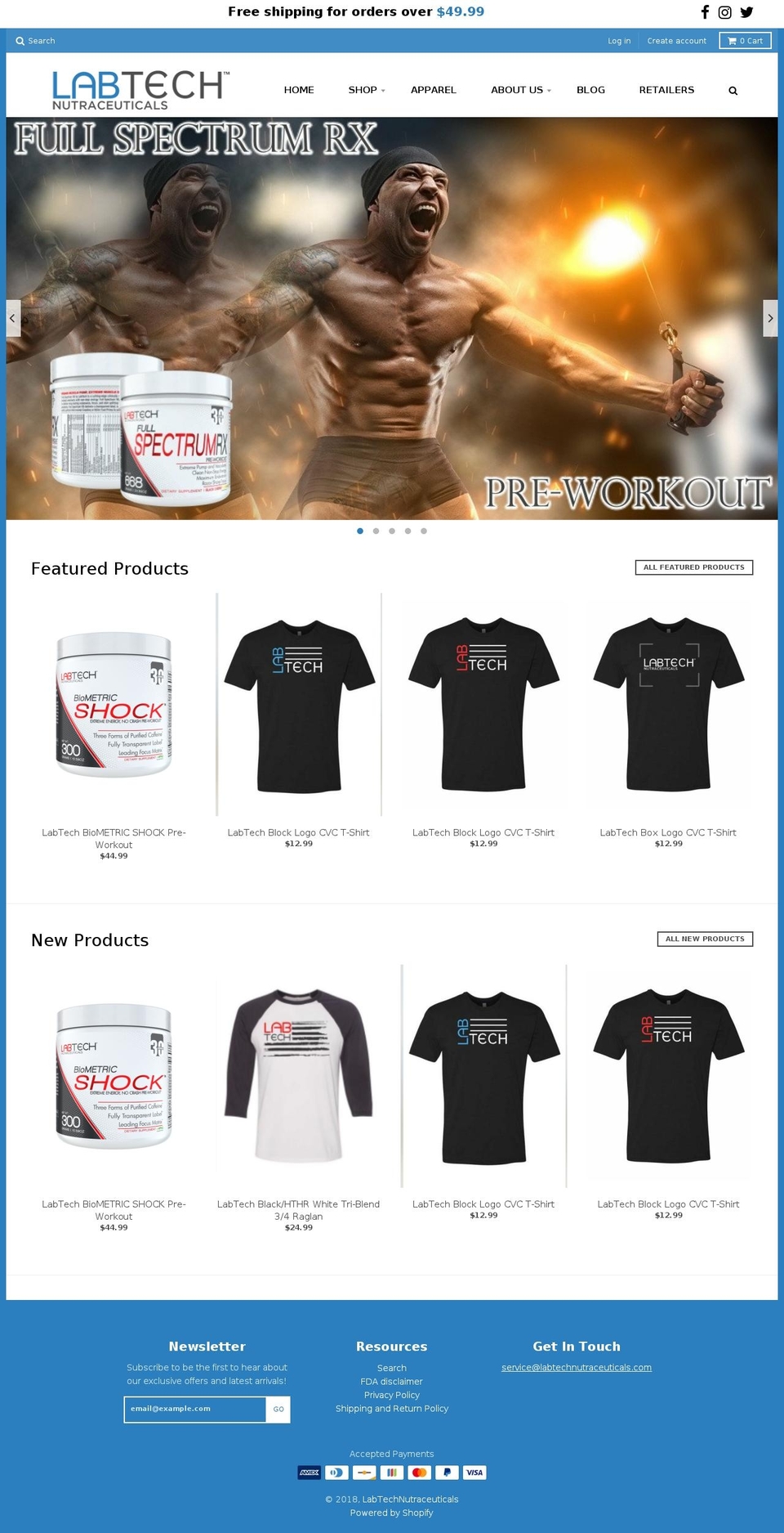 labtechnutraceuticals.com — Shopify storefront screenshot