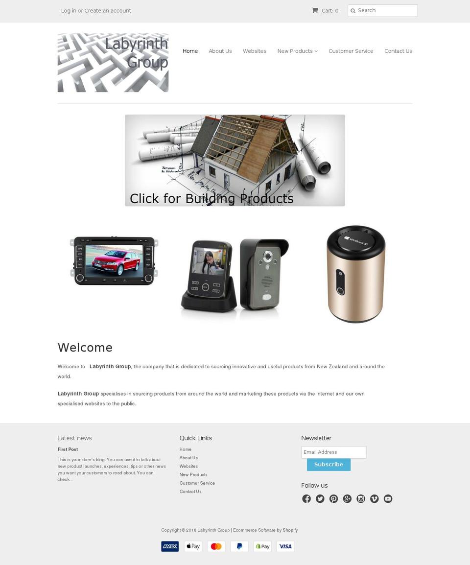 labyrinthgroup.co.nz shopify website screenshot