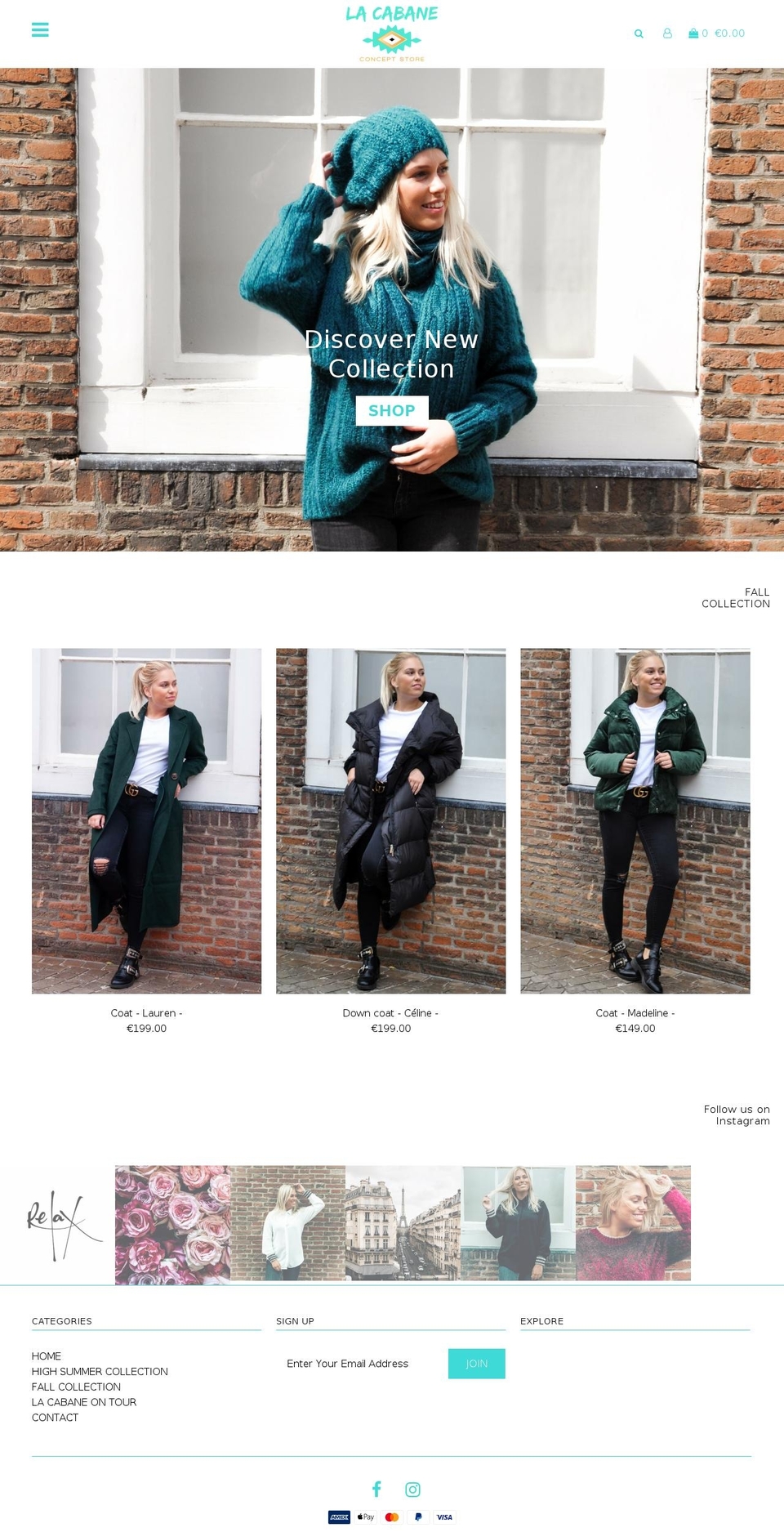 lacabane-conceptstore.com — Shopify storefront screenshot
