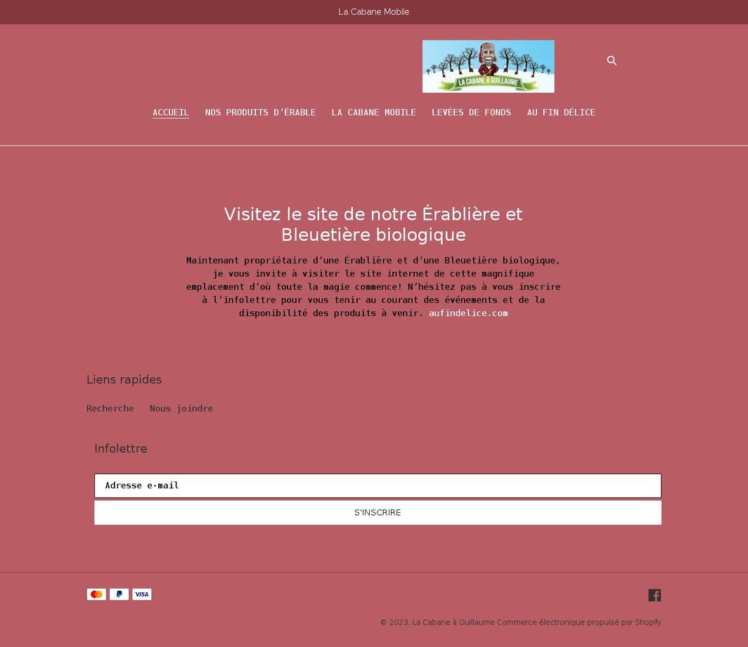 lacabaneaguillaume.com shopify website screenshot