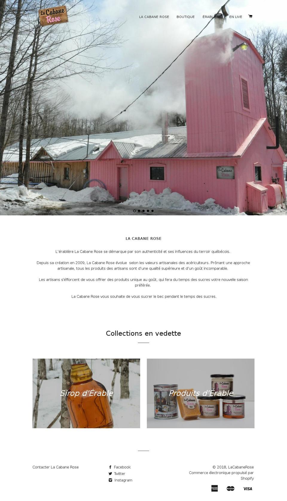 lacabanerose.ca shopify website screenshot