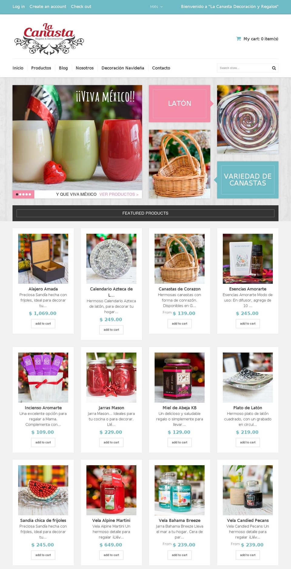 lacanastadecoracionyregalos.com shopify website screenshot
