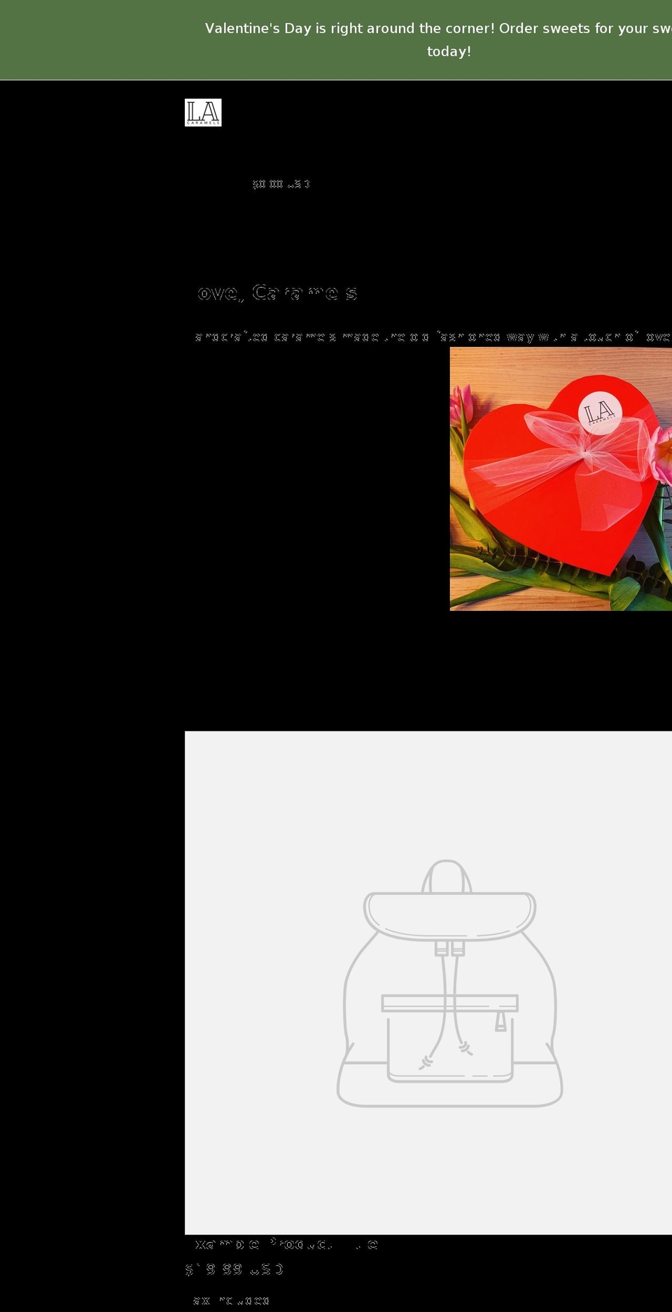 lacaramels.com shopify website screenshot