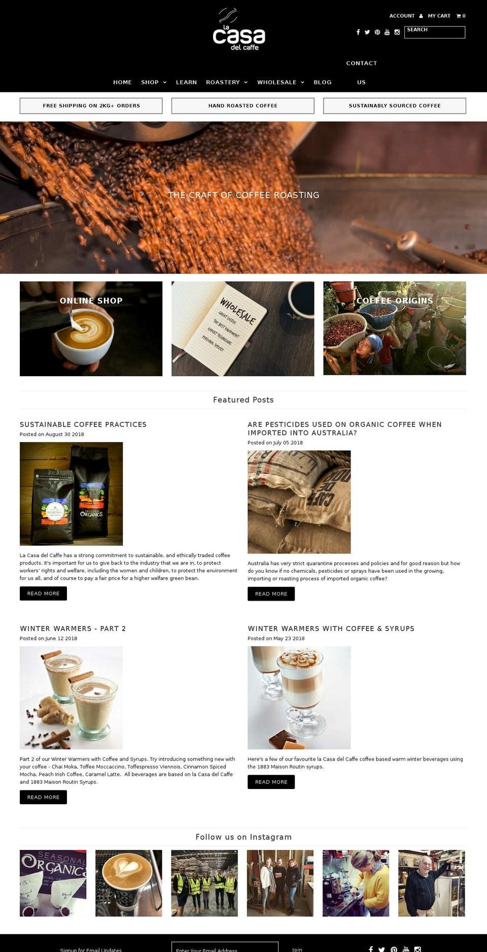 lacasadelcaffe.com — Shopify storefront screenshot