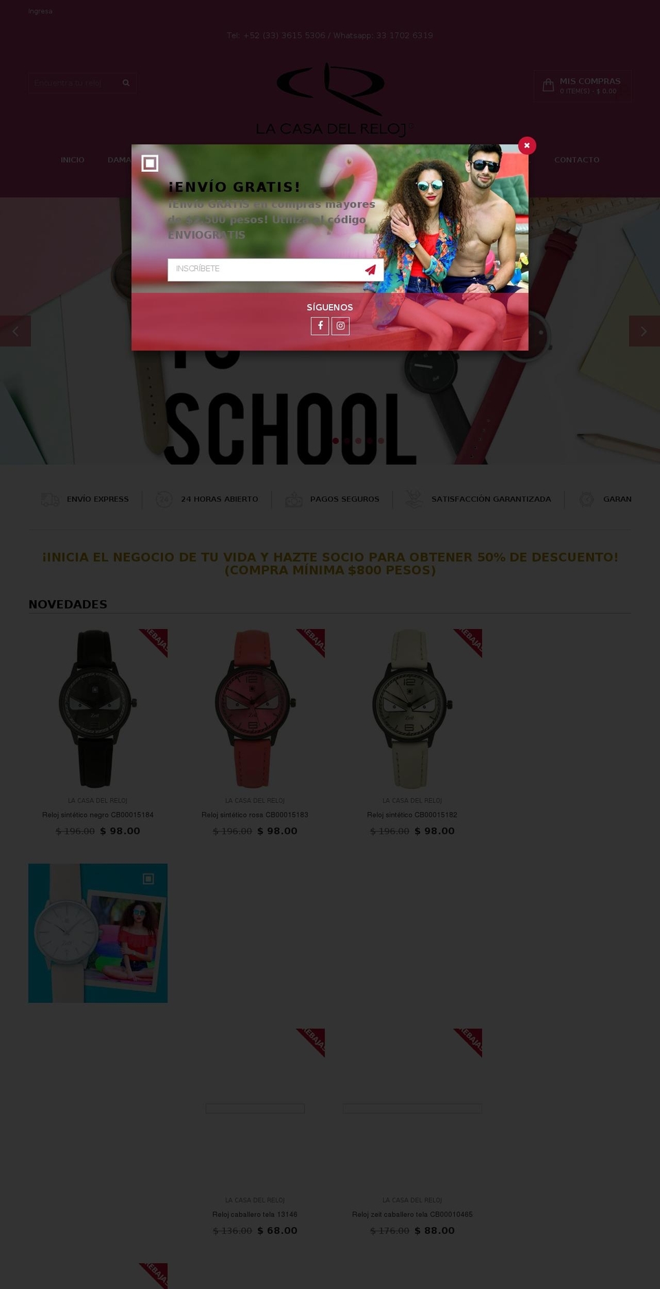 lacasadelreloj.com.mx shopify website screenshot