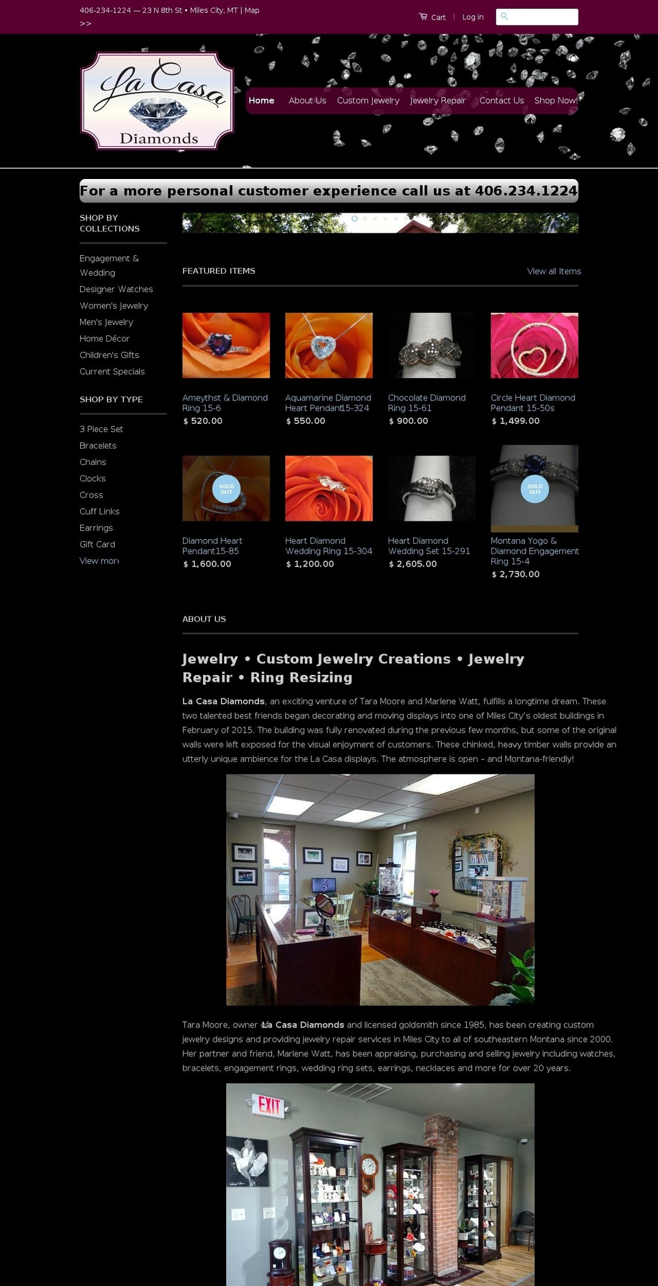 Luci's CLASSIC Style Theme Shopify theme site example lacasadiamonds.com