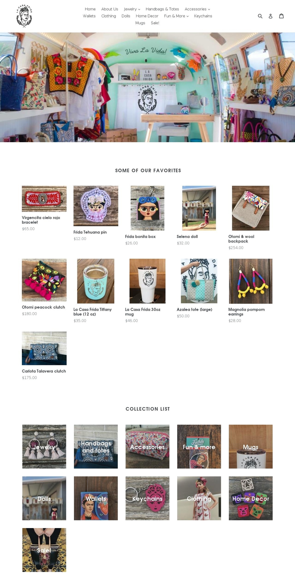 lacasafrida.com shopify website screenshot