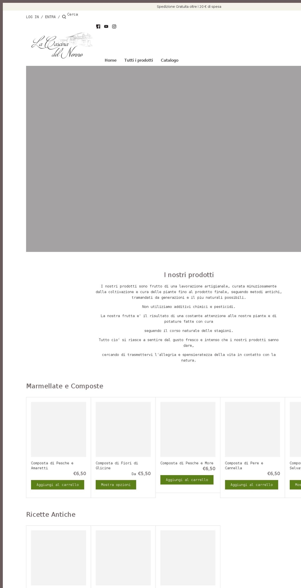 lacascinadelnonno.it shopify website screenshot