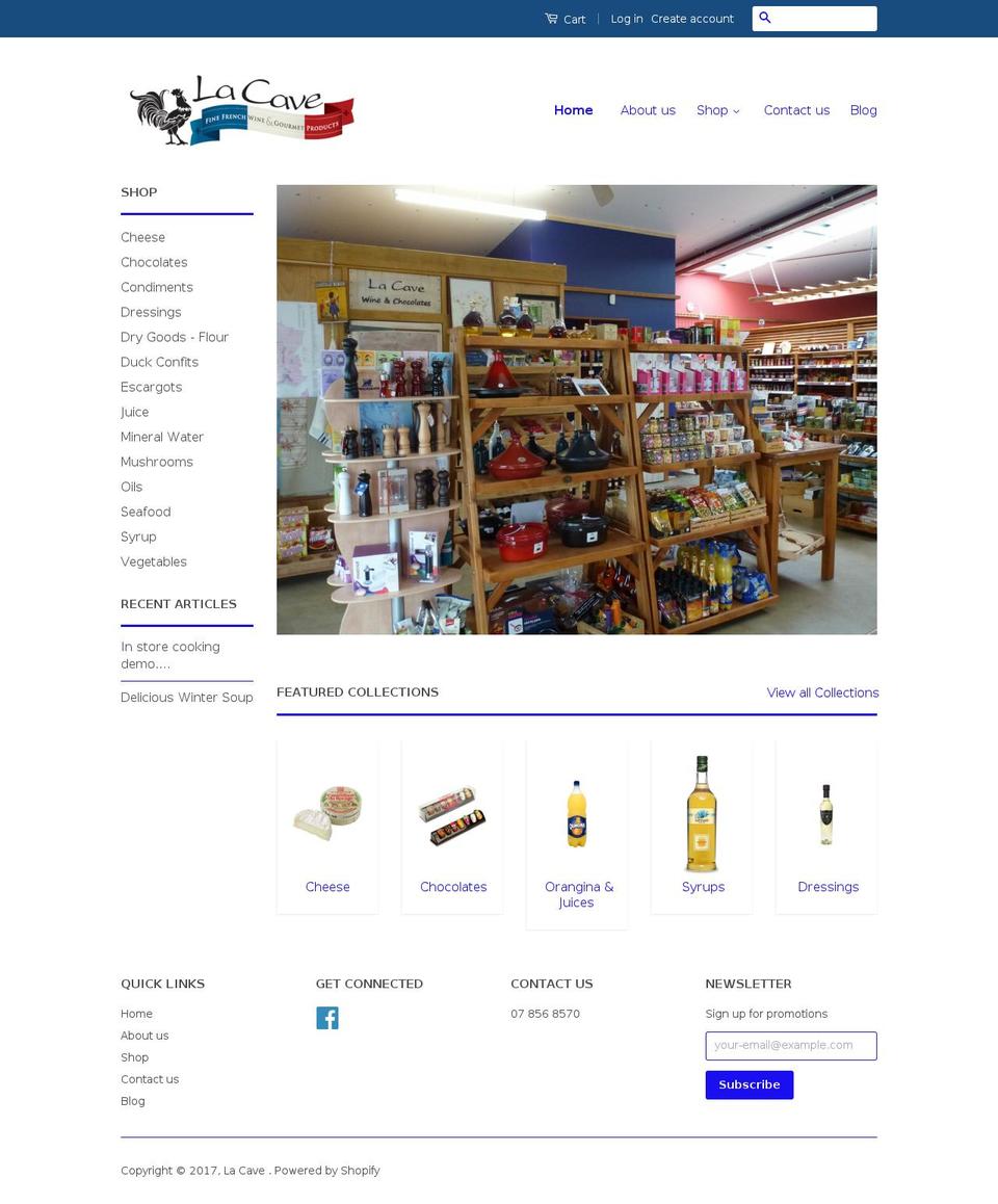 lacave.co.nz shopify website screenshot