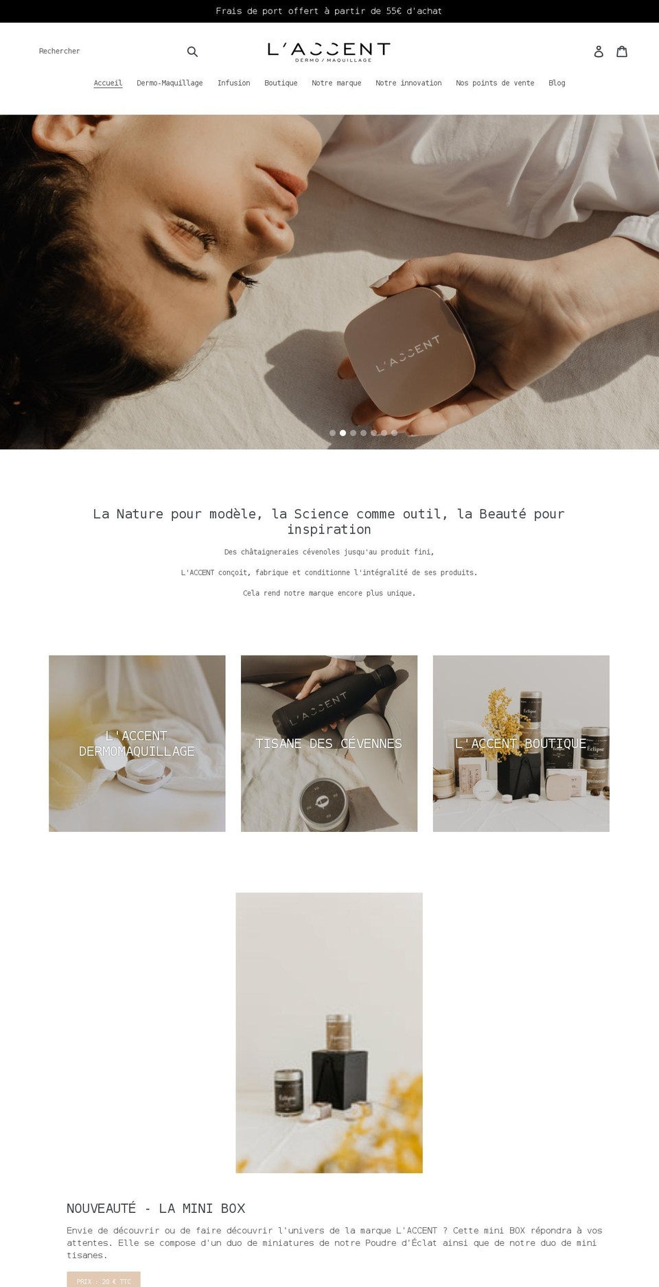 laccent-cosmetics.com shopify website screenshot