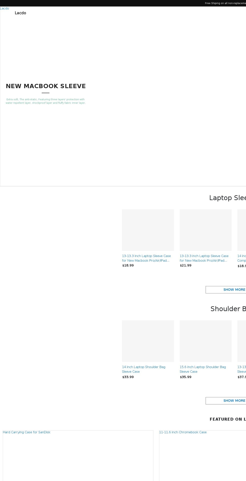 lacdo.com shopify website screenshot