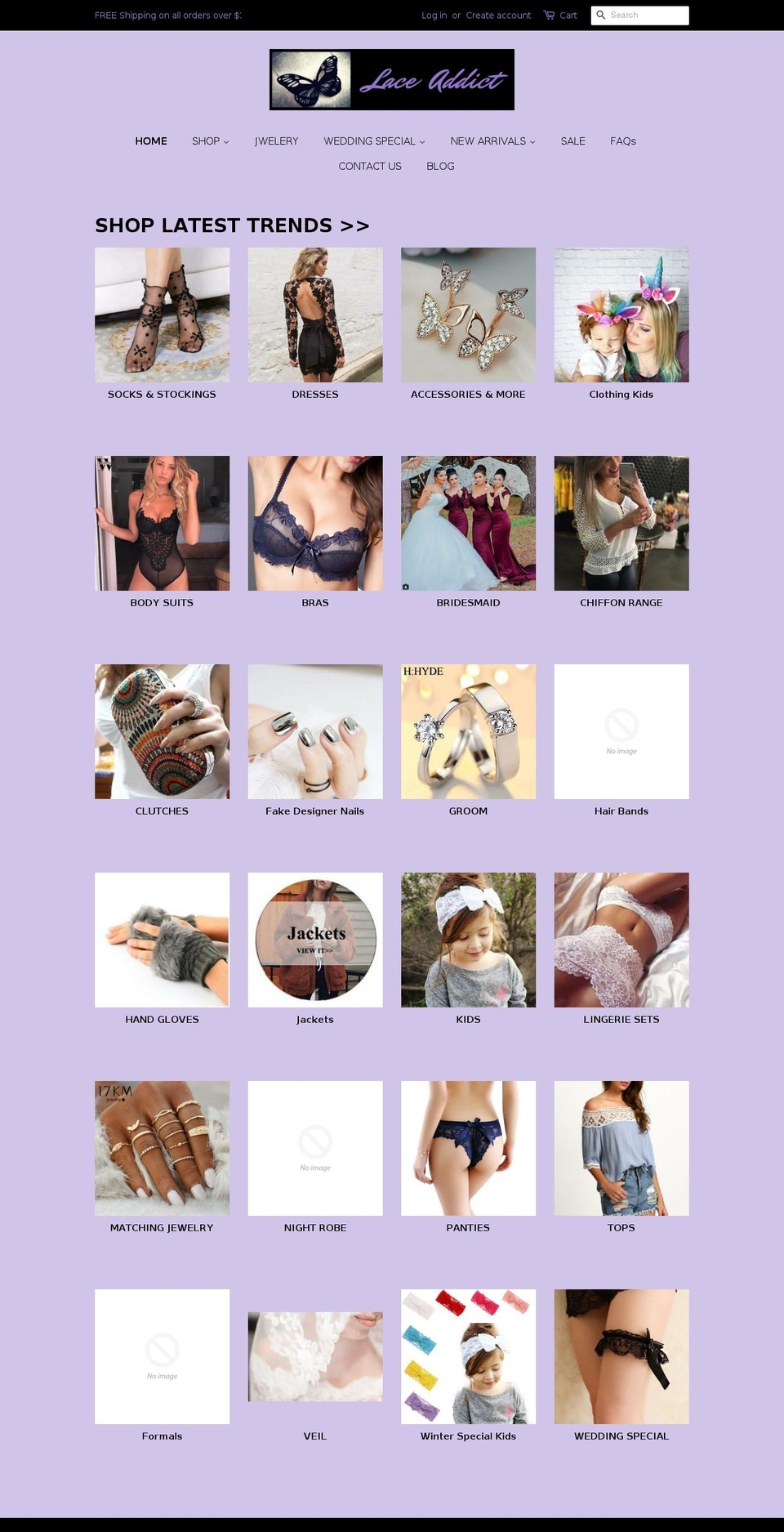 laceaddict.com — Shopify storefront screenshot