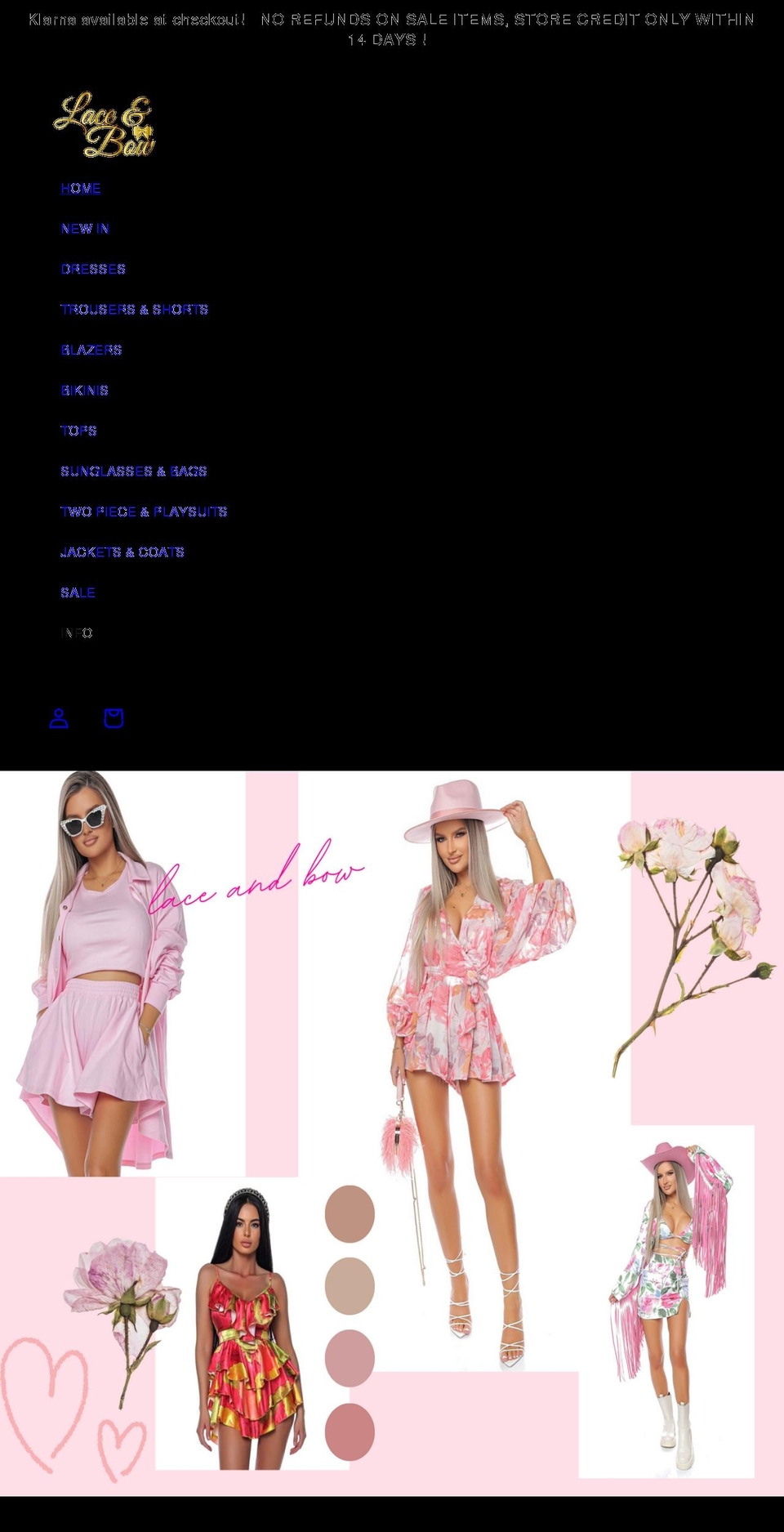 laceandbow.com shopify website screenshot