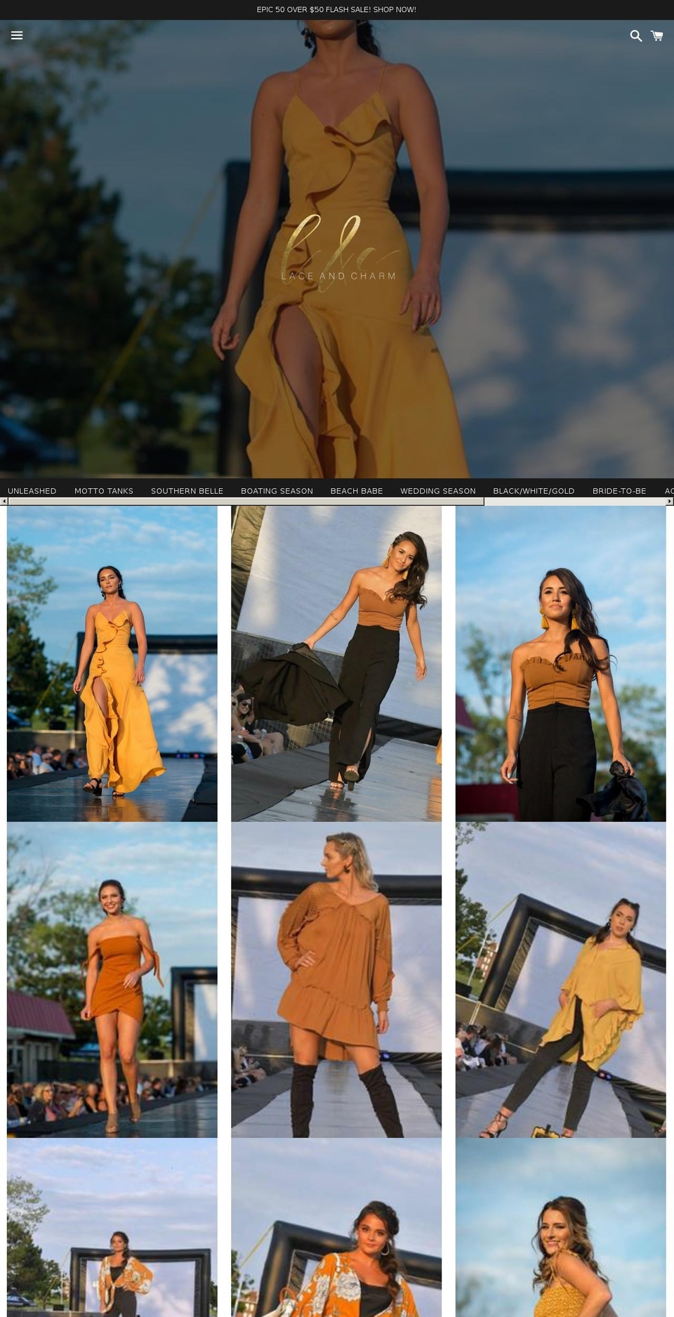 laceandcharm.com shopify website screenshot