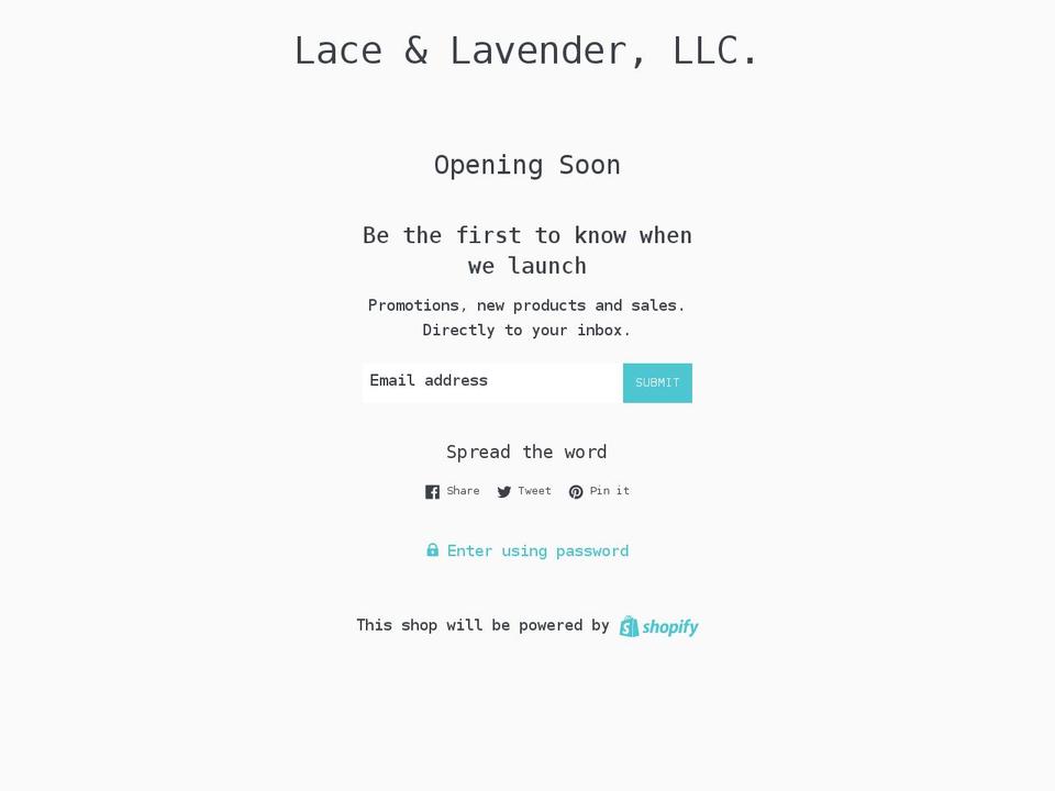laceandlavenderllc.com shopify website screenshot