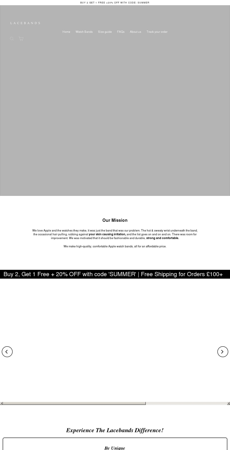 lacebands.com shopify website screenshot