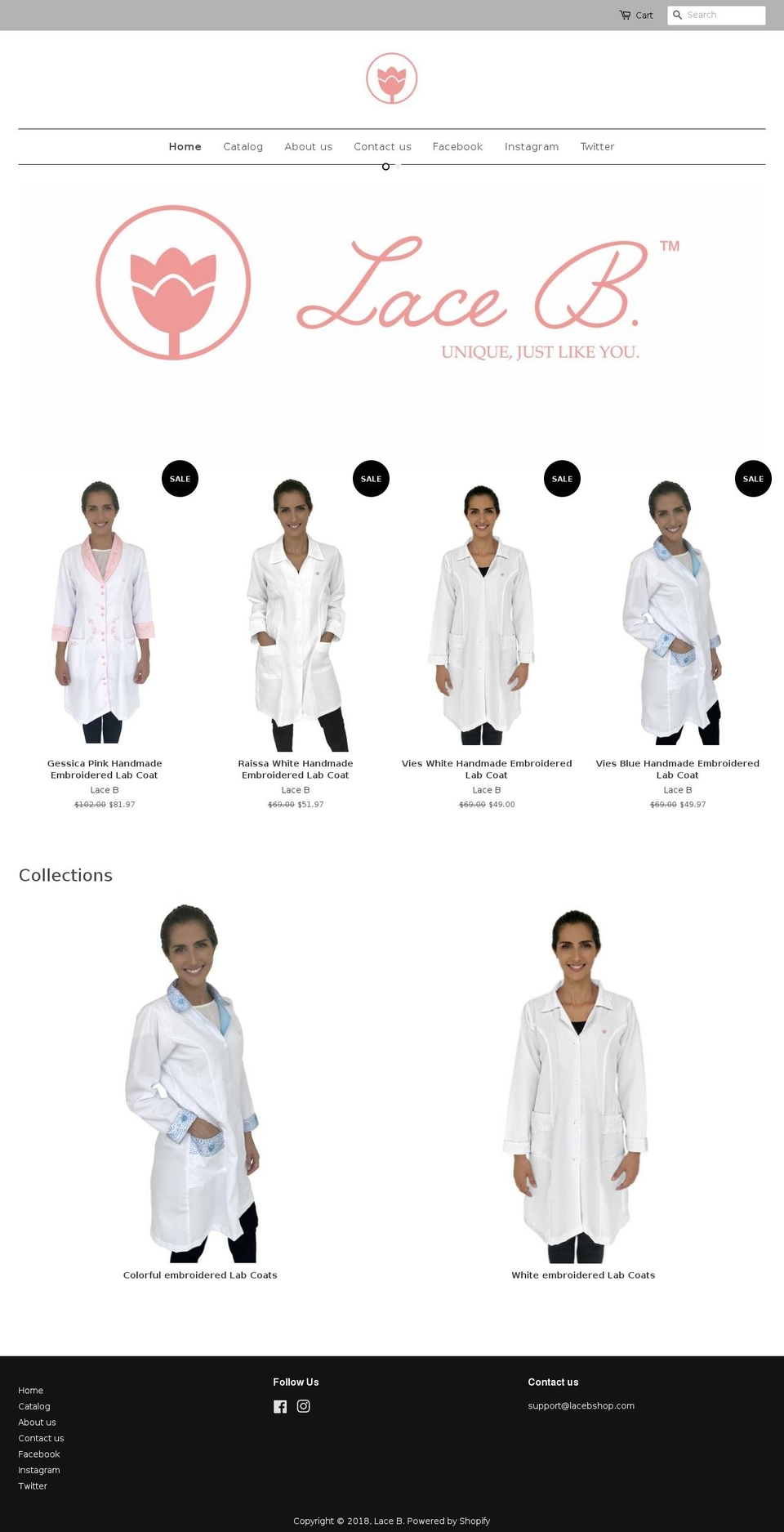 lacebshop.com — Shopify storefront screenshot