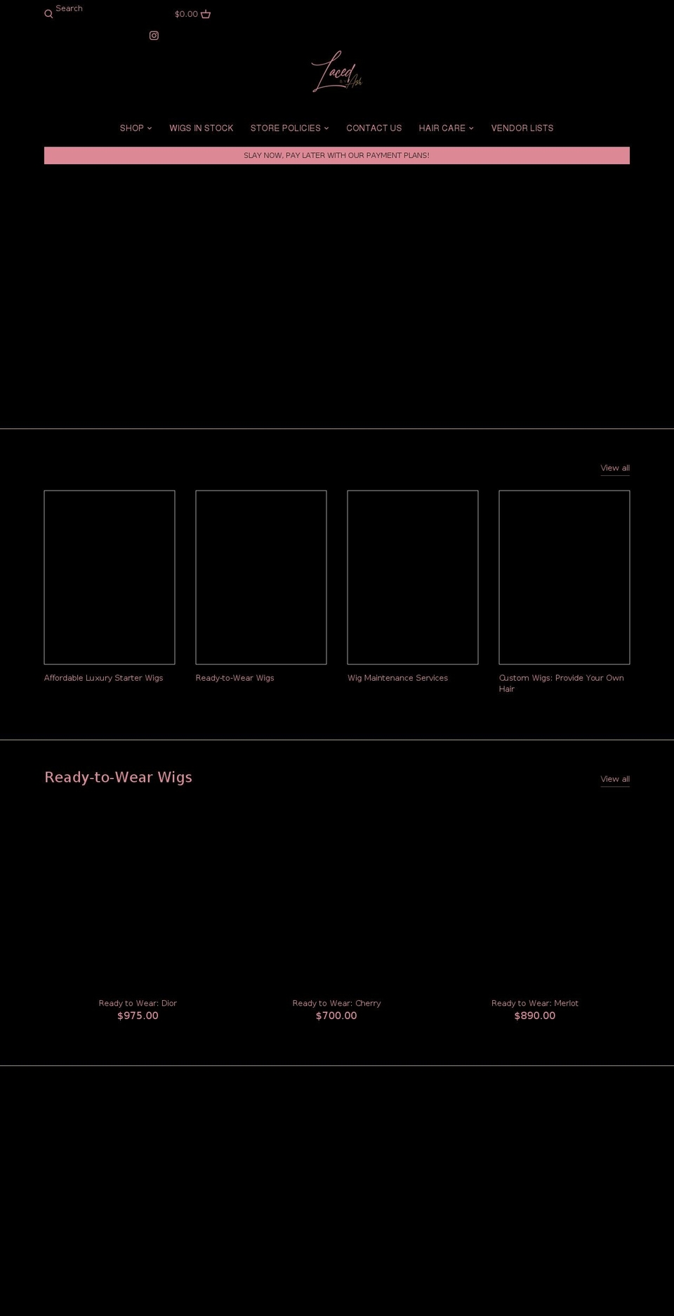 lacedbyash.com shopify website screenshot