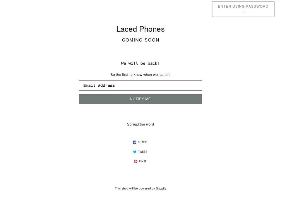 lacedphones.com shopify website screenshot