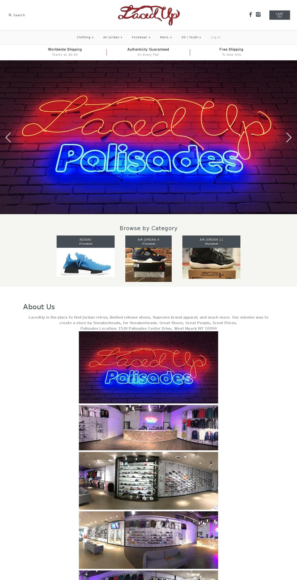 Copy of Symmetry Shopify theme site example lacedupny.com