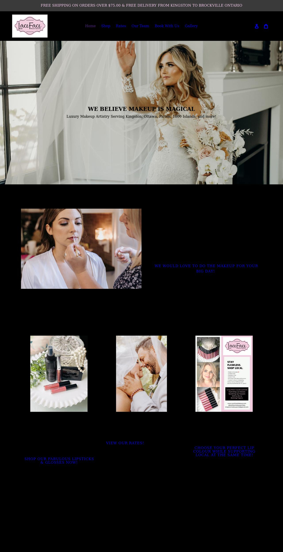 lacefacemakeup.com shopify website screenshot