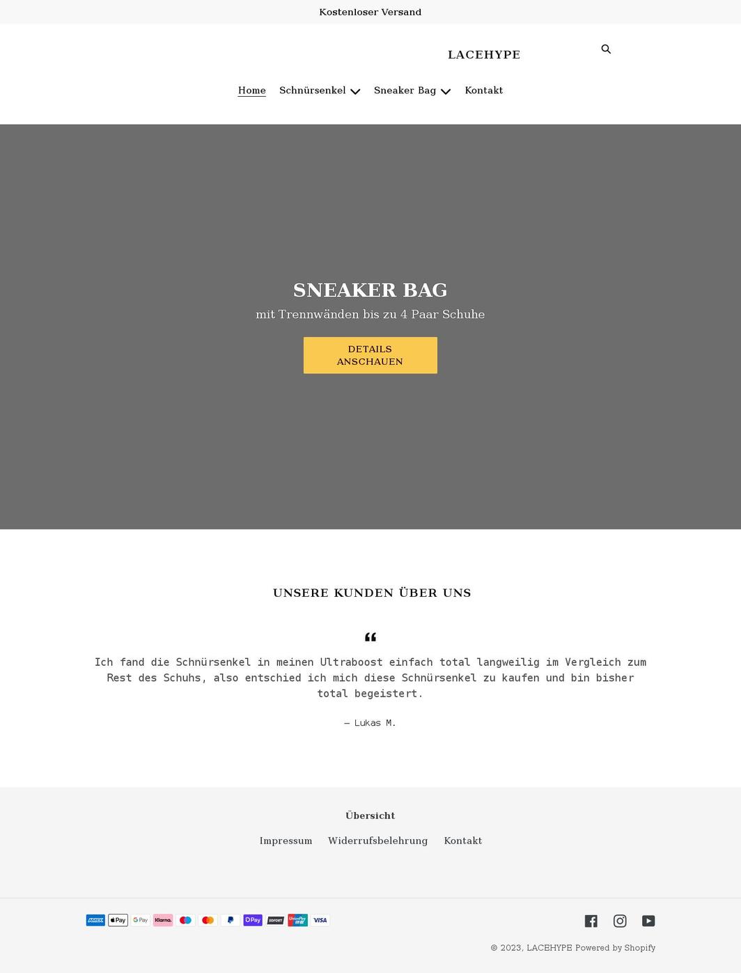 lacehype.com shopify website screenshot