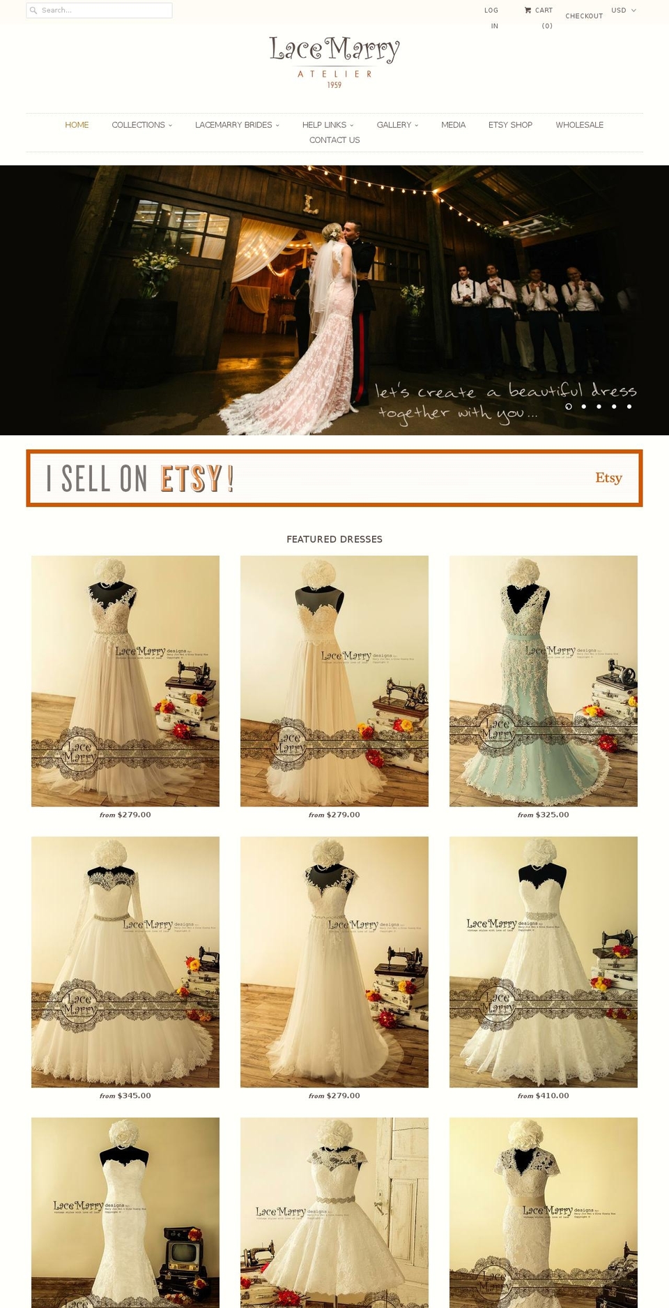 lacemarry.com shopify website screenshot