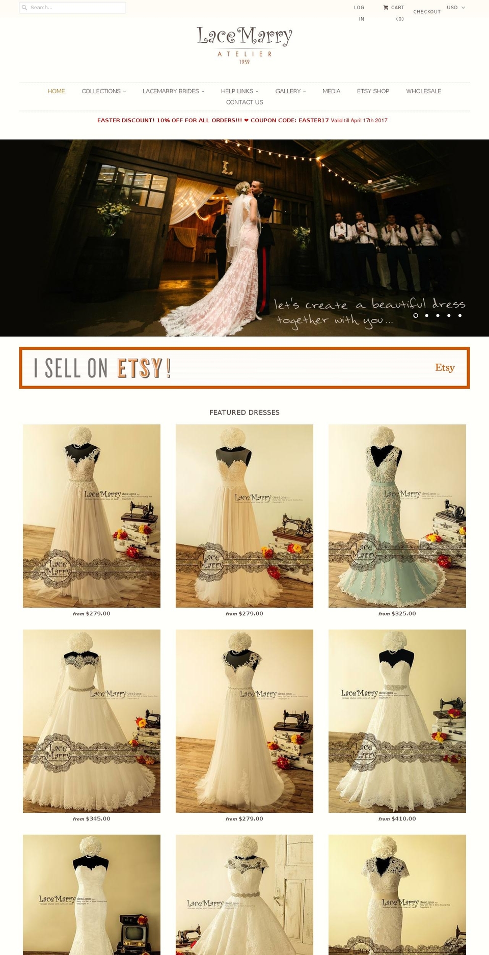 lacemarry.net shopify website screenshot