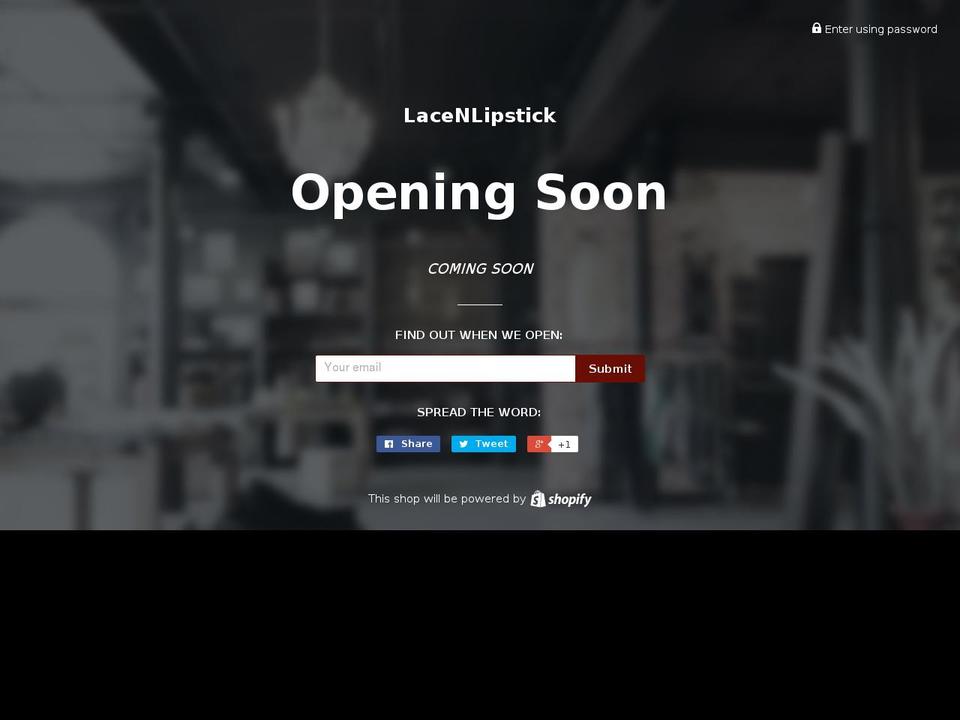 lacenlipstick.com shopify website screenshot